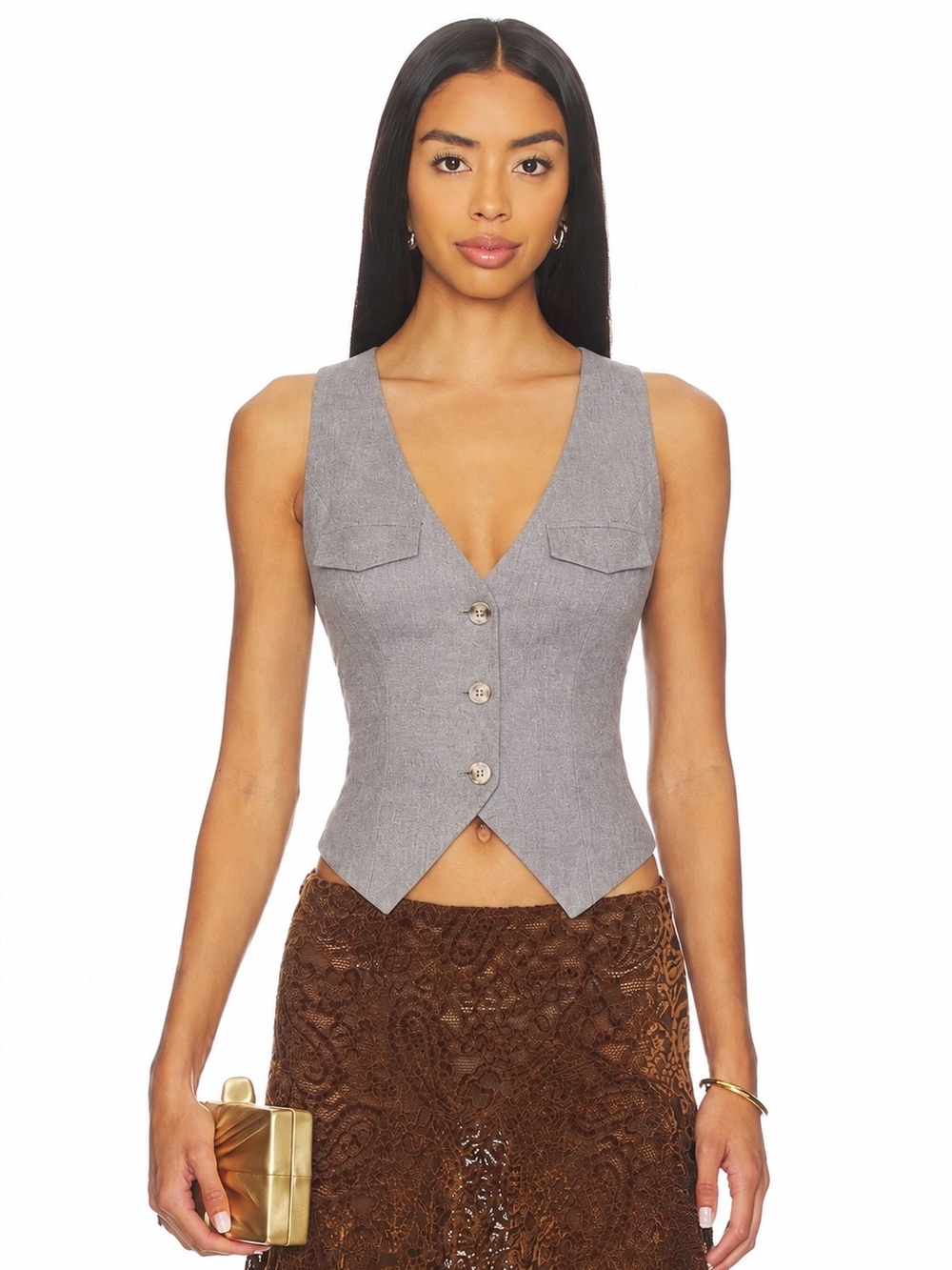 Lioness Cinco Fitted Vest in Slate